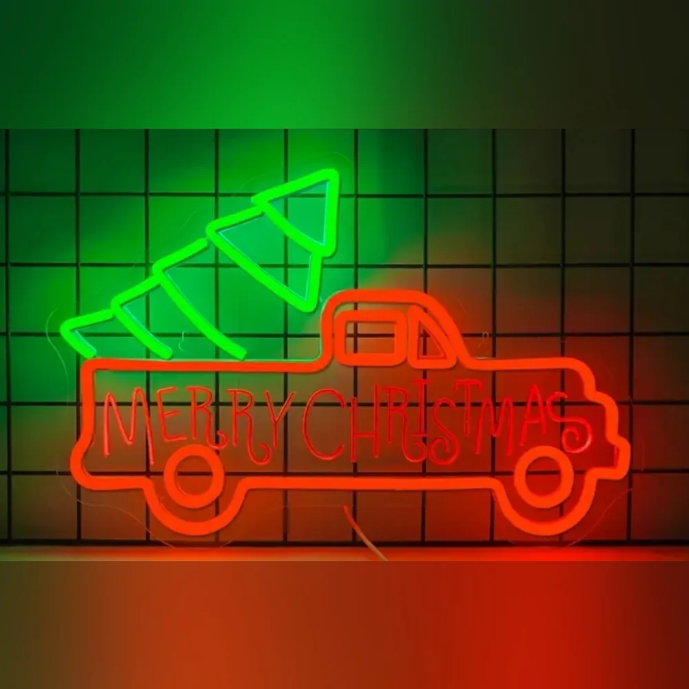 Red Christmas Truck Neon Sign